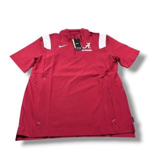 NWT Nike On-Field Alabama Crimson Tide Short Sleeve 1/4 Zip Coaches Jacket Sz L